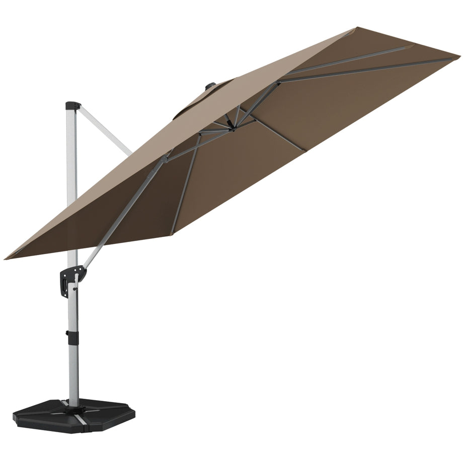 asymetrical patio umbrella 10 Feet 360° Tilt Aluminum Square Patio Umbrella without Weight Base – promotionb2b
